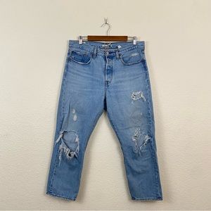 Levi Strauss & Co sz: W31 L26 Wedgie Straight % Button Closure Distressed Jeans